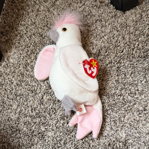 Ty Plush Bird - White and Pink